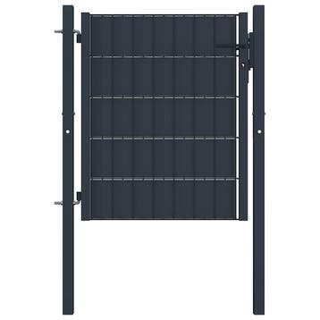 vidaXL Hekpoort PVC en staal 100x81 cm antraciet, Tuin en Terras, Verzenden, Nieuw