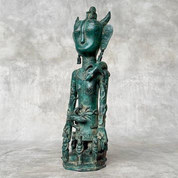 Decoratief ornament - Indonesië - 47 cm Bronzen figuur in