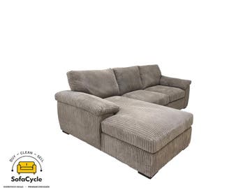 Hoekzetel bruin in ribstof, hoek L – overstock, Verzenden, Nieuw