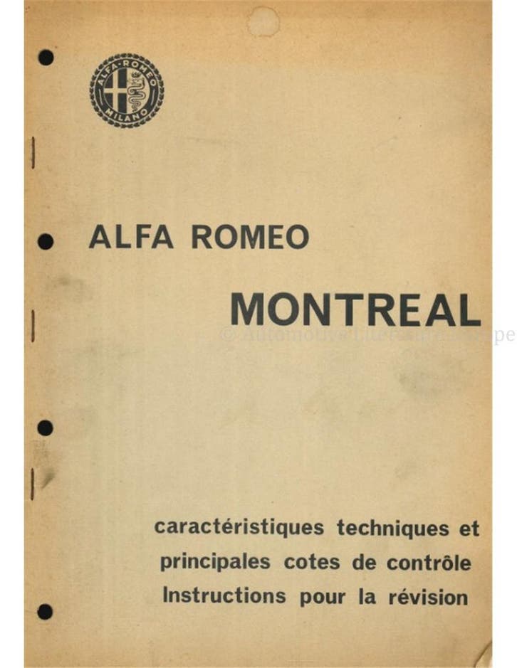 1971 ALFA ROMEO MONTREAL REVISIE-INSTRUCTIES FRANS, Auto diversen, Handleidingen en Instructieboekjes