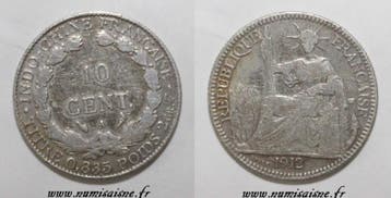 10 Cents Indochine Indochina Km 9 10 Cent 1912, Verzenden