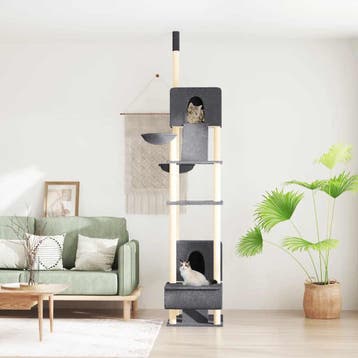 vidaXL Kattenmeubel vloer tot plafond 277-303 cm donkergrijs, Verzenden