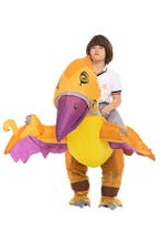 KIMU® Opblaas Kostuum Kinderen Rijdend op Pterosaurus 80 86, Ophalen of Verzenden, Nieuw