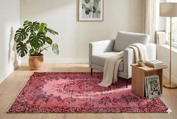 Rood-roze vintage - Vloerkleed - 210 cm - 110 cm - met, Nieuw
