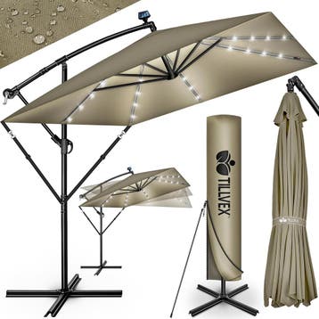 Zweefparasol - Tuinparasol - Parasol 235 cm - Met voet - Met, Tuin en Terras, Verzenden, Nieuw