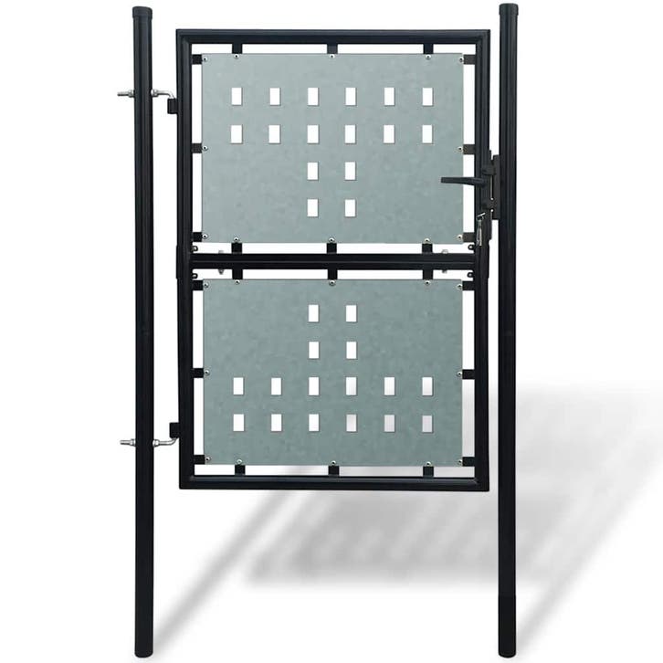vidaXL Zwarte enkele deur schuttingpoort 100x150 cm, Jardin & Terrasse, Portes de jardin, Envoi