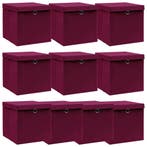 vidaXL Opbergboxen met deksel 10 st 32x32x32 cm stof, Verzenden