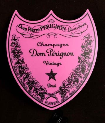 Tribute to Dom Perignon Champagne , pink label - Barreclame