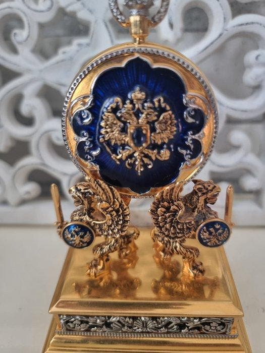Œuf Fabergé - Montre de poche impériale de collection, Antiquités & Art, Curiosités & Brocante