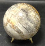 Gelaagde onyx met calcietinclusies | Natuurlijke