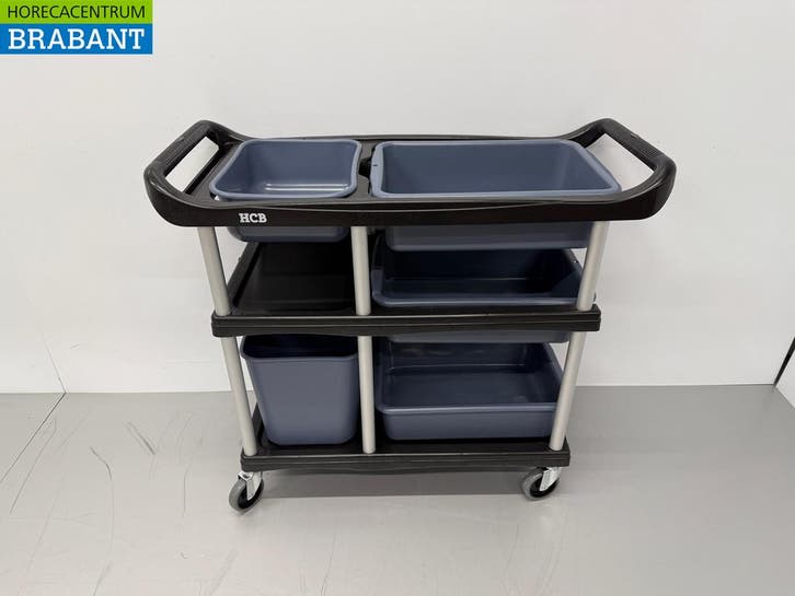 HCB Chariot de débarras en plastique 3 étages avec 5 bacs, Zakelijke goederen, Horeca | Overige, Verzenden