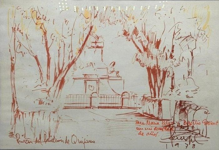 José Pérez Gil (1918–2008) - Rincón del Jardín de Quijano, Antiek en Kunst, Kunst | Schilderijen | Modern