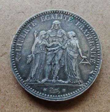 Frankrijk. 5 Francs 1873-A Hercule (Zonder minimumprijs)
