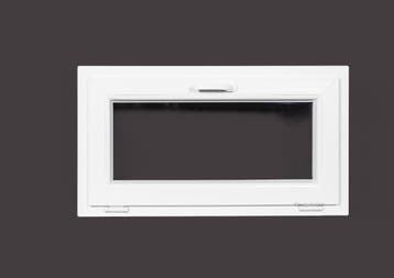PVC raam kiep b80xh50 cm wit, Gevelraam of Ruit, Minder dan 80 cm, 80 tot 120 cm, Nieuw