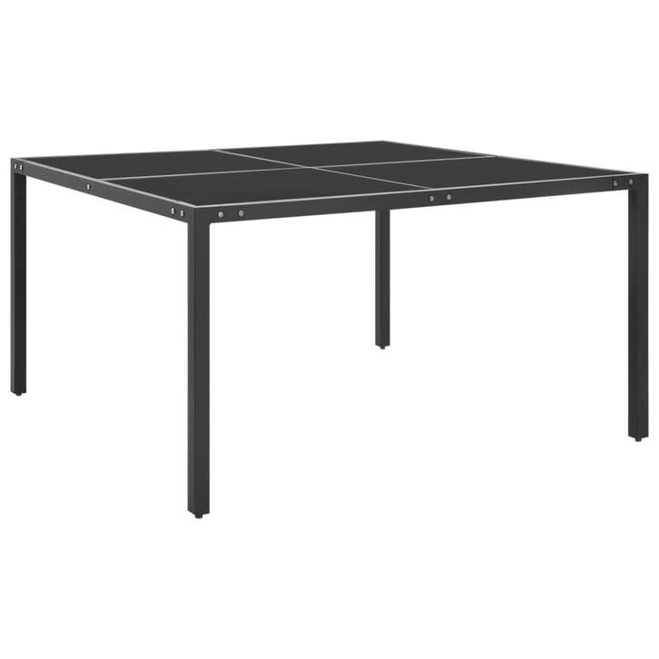 vidaXL Tuintafel 130x130x72 cm staal en glas, Tuin en Terras, Tuintafels, Nieuw, Verzenden