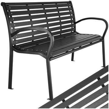 Tuinbank Pino 3-zitter 126x62x81,5cm - zwart, Verzenden, Nieuw