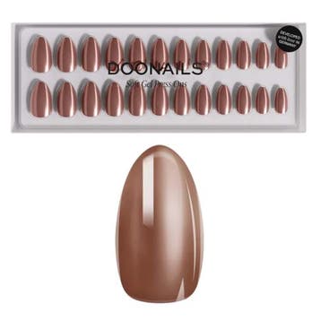 Doonails - Soft Gel Press Ons - Glazed Chocolate Short Almon, Verzenden, Nieuw