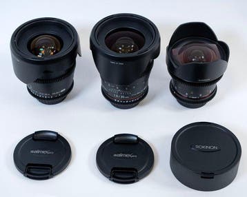 Rokinon, Walimex Pro (Samyang) 14mm T3.1, 24mm T1.5, 35mm