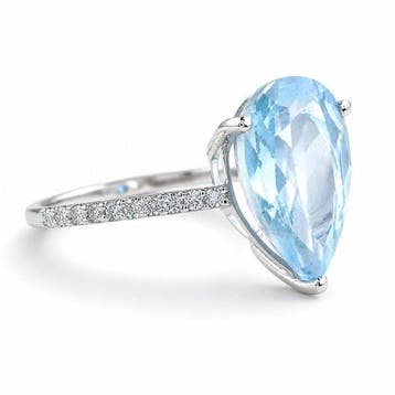 Zonder minimumprijs - Ring - 14 karaat Witgoud - 5.05ct. tw., Nieuw