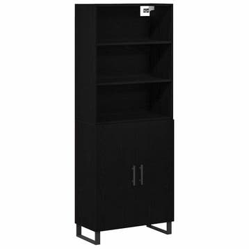 vidaXL Highboard 2 st Zwart Eiken 69,5 x 34 x 180 cm, Verzenden