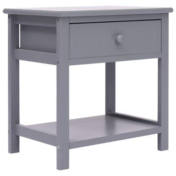 vidaXL Nachtkastje 40x29x42 cm paulowniahout grijs, Huis en Inrichting, Verzenden, Nieuw