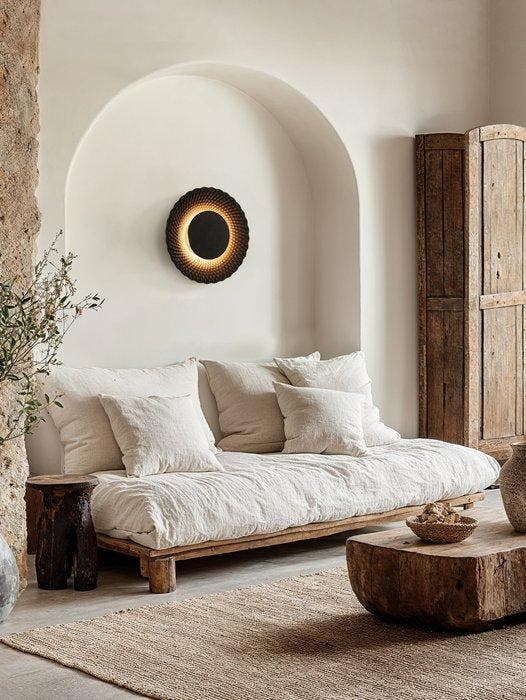 Rollo Studio - Wandlamp - Zandsteen - Sun Lamp / VXS 05, Antiek en Kunst, Kunst | Designobjecten
