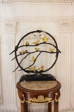 Sculpture, Substantial Bronze Sculpture of Birds on Branches