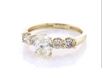 Zonder minimumprijs - Ring - 14 karaat Geel goud - 0.84ct.