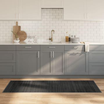 vidaXL Vloerkleed rechthoekig 70x200 cm bamboe grijs, Verzenden
