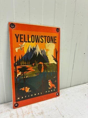 Vintage Yellowstone National Park reclamebord – Americana