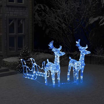 vidaXL Kerstversiering rendieren en slee 160 LEDs 130 cm, Verzenden, Nieuw