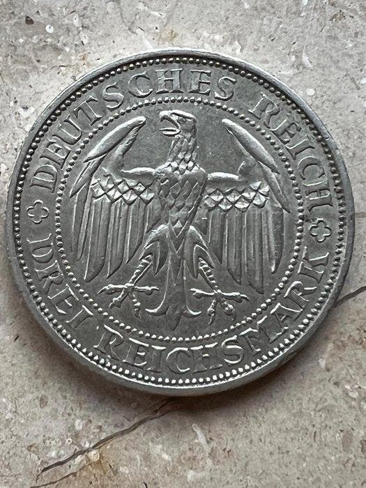 Duitsland, Weimar Republiek 3 Reichsmark 1929 E / 1000 Jahre, Postzegels en Munten, Munten | Europa | Niet-Euromunten