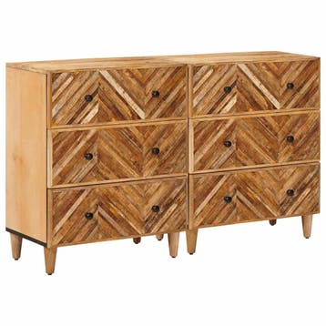 vidaXL Opbergkasten 2 st 60 x 33,5 x 75 cm Massief Mango, Verzenden