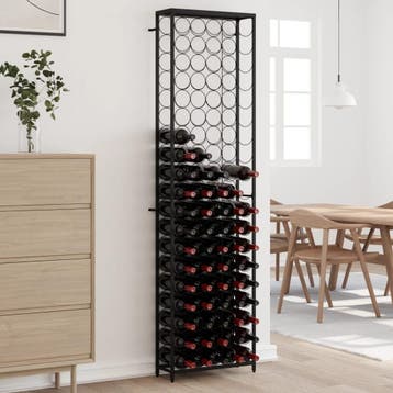 vidaXL Wijnrek voor 95 flessen 54x18x200 cm smeedijzer zwart, Verzenden, Nieuw