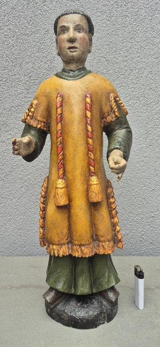 Beeld, Heilige Laurentius of Stephanus - 54.5 cm - Hout