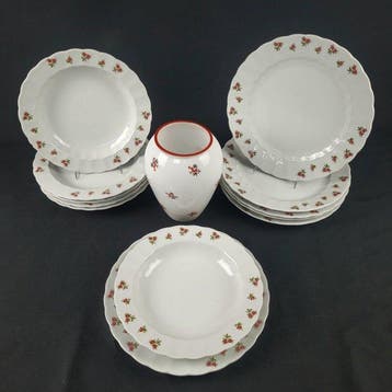 Vintage - Eschbach - Bayern - Eetservies voor 6 (13) - Rosen, Antiek en Kunst