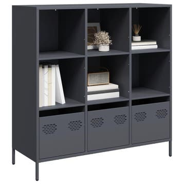 vidaXL Hoge kast 101,5x39x103,5 cm staal antracietkleurig, Verzenden, Nieuw