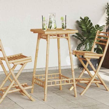 vidaXL Bartafel voor buiten vierkant 55x55x100 cm bamboe, Tuin en Terras, Verzenden, Nieuw