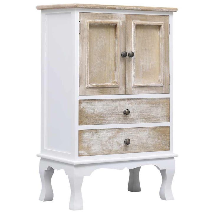 vidaXL Ladekast 50x30x80 cm hout wit, Huis en Inrichting, Kasten | Dressoirs, Nieuw, Verzenden