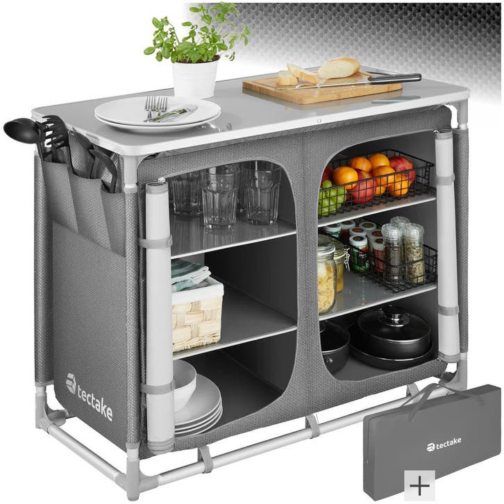 Aluminium kampeerkeuken 97 x 47,5 x 78 cm - grijs, Caravanes & Camping, Accessoires de camping, Envoi