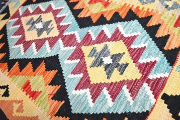 Kleurrijke kilim - geen reserveprijs - Vloerkleed - 90 cm -, Huis en Inrichting, Stoffering | Tapijten en Vloerkleden, Nieuw