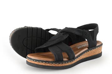 Rieker Sandalen in maat 37 Zwart, Verzenden, Zwart, Sandalen of Muiltjes, Zo goed als nieuw