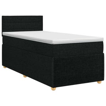 vidaXL Boxspringbed met matras met hoofdeinde Zwart 90 x 200, Verzenden, Nieuw