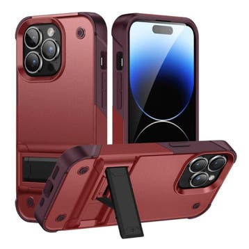 iPhone 15 Pro Armor Hoesje met Kickstand - Shockproof Cover, Verzenden