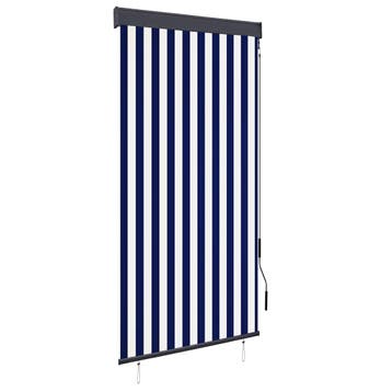 vidaXL Rolgordijn voor buiten 100x250 cm blauw en wit, Huis en Inrichting, Verzenden, Nieuw