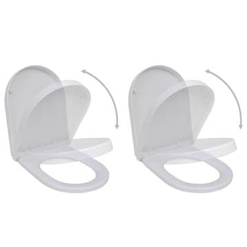 vidaXL Toiletbrillen met soft-close deksels 2 st kunststof, Verzenden