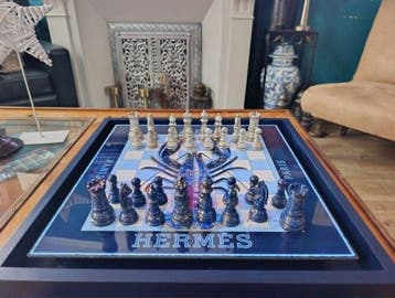 Dominique Kleiner - Échiquier d’Art « Hermès – Homard Bleu »