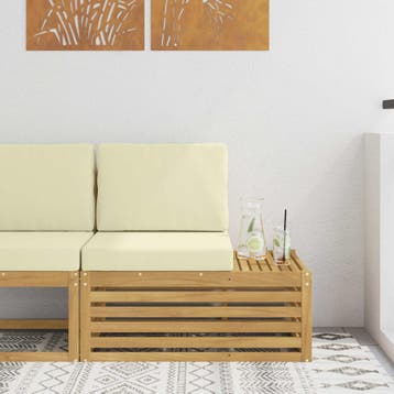 vidaXL Buiten Sectie Sofa Eenheden Wit en crèmekleurig 91 x, Verzenden, Nieuw