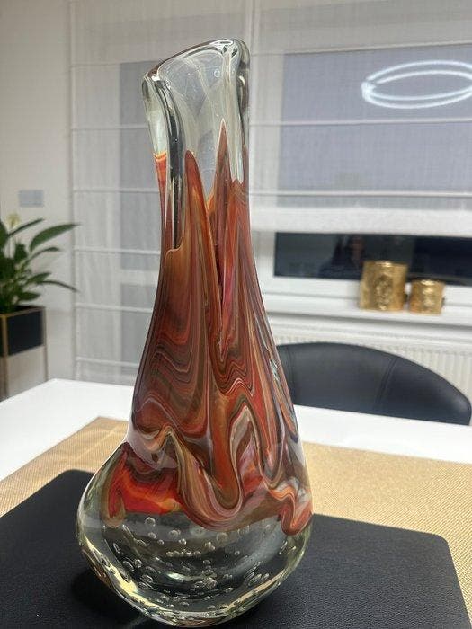 Murano - Badioli - Vaas - Muranoglas - Grote massieve, Antiek en Kunst, Antiek | Glaswerk en Kristal