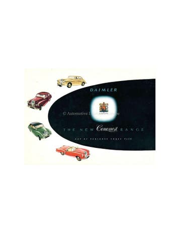 1955 DAIMLER CONQUEST PROGRAMMA BROCHURE ENGELS, Ophalen of Verzenden